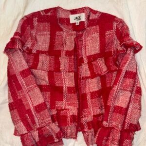 BB Dakota Red and White Plaid Jacket